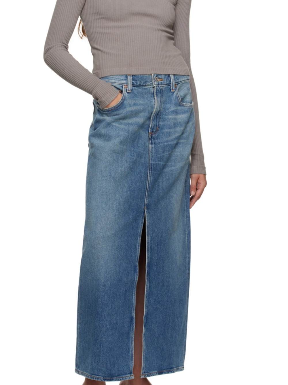 AGOLDE Leif Low-slung maxi skirt in Swing